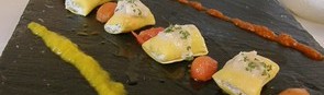 Ricotta-Maccheroni mit Goldbrassen-Ragout